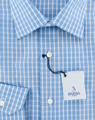 Barba Napoli Blue Plaid Shirt - Slim - 15/38 - (D2U10TSP1321)