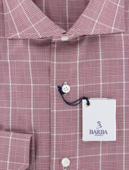 Barba Napoli Burgundy Red Plaid Shirt - Slim - 14.5/37 - (D2U13T178)