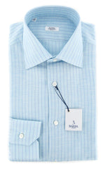 Barba Napoli Light Blue Shirt - Slim - 14.5/37 - (D22320201U10T)