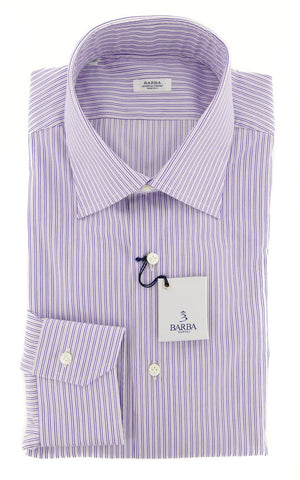 Barba Napoli Purple Shirt - Slim - 15 US / 38 EU