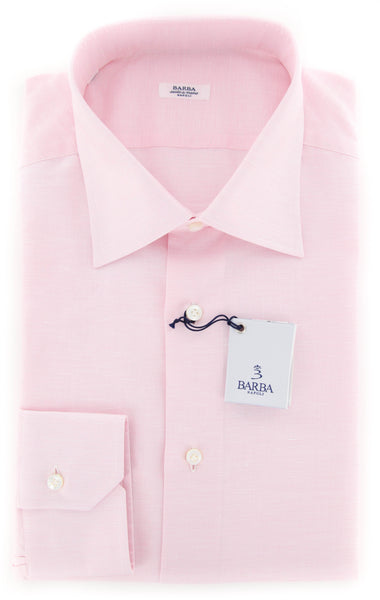 Barba Napoli Pink Solid Shirt - Slim - 15/38 - (D2U10T343603)