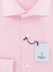Barba Napoli Pink Solid Shirt - Slim - 14.5/37 - (D2U13T381008)
