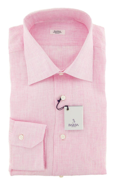 Barba Napoli Pink Solid Shirt - Slim - 15/38 - (D2U10T443204)