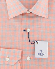 Barba Napoli Orange Plaid Shirt - Slim - (443504U10T) - Parent