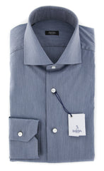 Barba Napoli Blue Solid Shirt - Extra Slim - 15/38 - (I12030502U13T)
