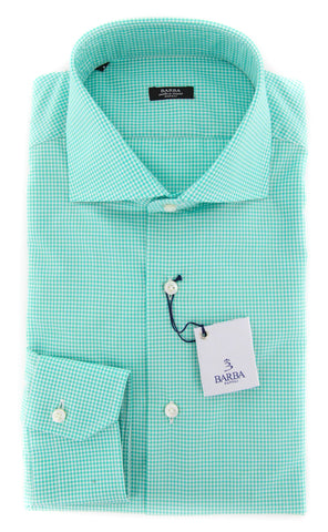 Barba Napoli Green Shirt - Extra Slim - 16.5 US / 42 EU