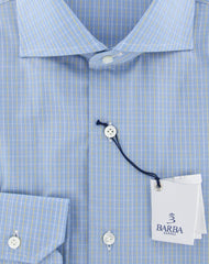 Barba Napoli Blue Check Shirt - Extra Slim - 15/38 - (I1U13T343705)