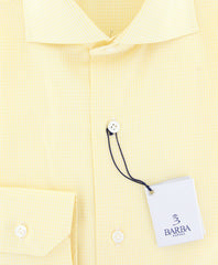 Barba Napoli Yellow Micro-Check Shirt - Extra Slim - (BNU04040A) - Parent
