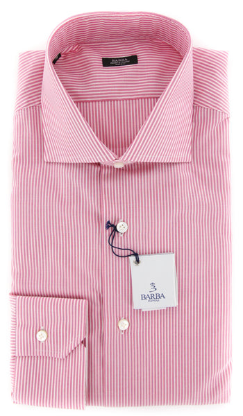 Barba Napoli Pink Striped Shirt - Extra Slim - 17/43 - (I1U13T341602)