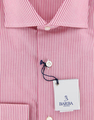 Barba Napoli Pink Striped Shirt - Extra Slim - 17/43 - (I1U13T341602)