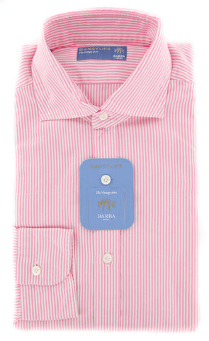 Barba Napoli Pink Shirt - Extra Slim - 17 US / 43 EU
