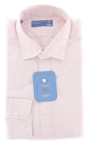 Barba Napoli Pink Shirt - Extra Slim - 17 US / 43 EU