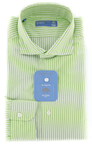 Barba Napoli Green Shirt - Extra Slim - 15.75/40 - (LIU13R425206)