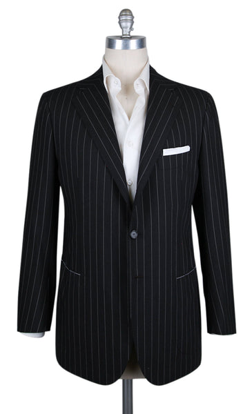 Cesare Attolini Black Wool Striped Sportcoat - (CA35816317) - Parent