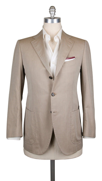 Cesare Attolini Beige Cotton Solid Sportcoat - (CA351204N127) - Parent