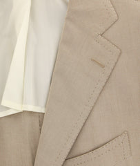 Cesare Attolini Beige Cotton Solid Sportcoat - (CA351204N127) - Parent