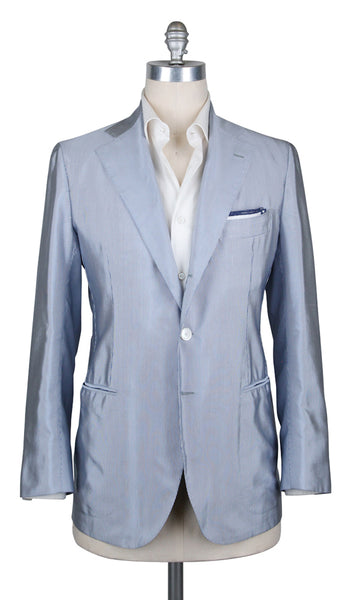 Cesare Attolini Light Blue Striped Sportcoat - (CA3072027C) - Parent