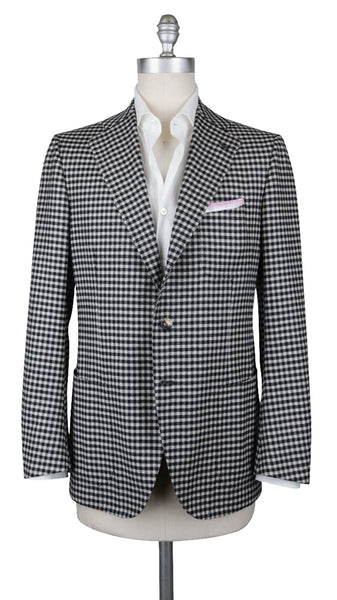 Cesare Attolini Black Wool 170s Blend Check Sportcoat - (202) - Parent