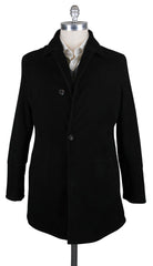 Cesare Attolini Black Shearling Solid Jacket - 44/54 - (LT213M10D31)