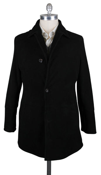 Cesare Attolini Black Shearling Solid Jacket - (LT213M10D31) - Parent
