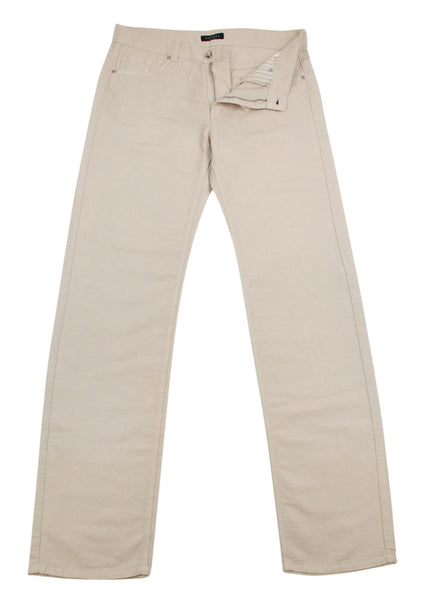 Canali Beige Solid Pants - Slim - (915309092877) - Parent