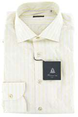 Finamore Napoli Yellow Striped Cotton Shirt - Slim Fit - 16/41