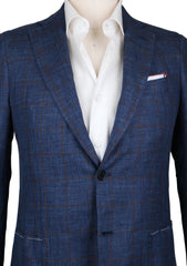 Fiori Di Lusso Navy Blue Wool Blend Window Pane Sportcoat -(201803129) - Parent