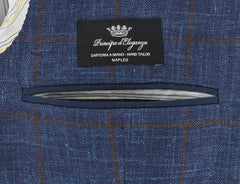 Fiori Di Lusso Navy Blue Wool Blend Window Pane Sportcoat -(201803129) - Parent