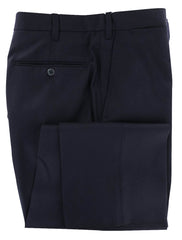 Fiori Di Lusso Navy Blue Solid Wool Pants - Full - 42/58 - (566)