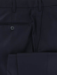 Fiori Di Lusso Navy Blue Solid Wool Pants - Full - (566) - Parent