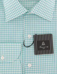 Finamore Napoli Turquoise Check Shirt - Extra Slim - (WV) - Parent
