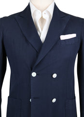 Finamore Napoli Navy Blue Cotton Solid Sportcoat - (FNOOCOX1) - Parent