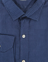 Finamore Napoli Dark Blue Floral Cotton Shirt - Extra Slim - (UA) - Parent