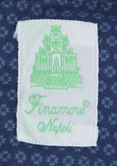 Finamore Napoli Dark Blue Floral Cotton Shirt - Extra Slim - (UA) - Parent