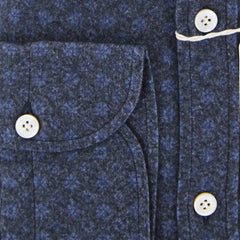 Finamore Napoli Navy Blue Melange Shirt - Extra Slim - (FNFUJIDAVZ1) - Parent