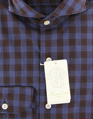 Finamore Napoli Brown Check Shirt - Extra Slim - (201803144) - Parent