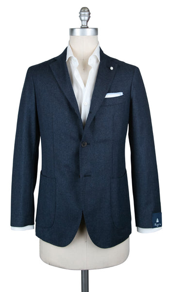 Finamore Napoli Navy Blue Wool Blend Sportcoat - (GIA68000102) - Parent