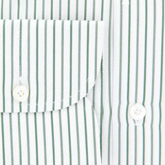 Finamore Napoli Green Striped Shirt - Slim - 15.75/40 - (31LAN81019002)
