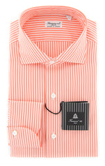 Finamore Napoli Orange Striped Shirt - Extra Slim - 15.75/40 - (FN-M031189)