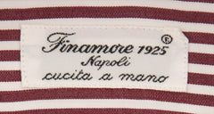 Finamore Napoli Burgundy Red Striped Shirt - Extra Slim - (2018022322) - Parent