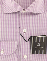Finamore Napoli Purple Micro-Check Cotton Shirt - Slim - (OS) - Parent