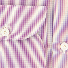 Finamore Napoli Purple Micro-Check Cotton Shirt - Slim - (OS) - Parent