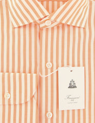 Finamore Napoli Orange Striped Cotton Shirt - Slim - (IB) - Parent