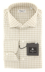 Finamore Napoli Beige Check Shirt - Extra Slim - (FN-MIL810166) - Parent