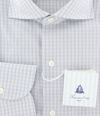 Finamore Napoli Light Gray Check Shirt - Slim - (FN35103) - Parent
