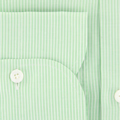 Finamore Napoli Light Green Striped Shirt - Slim - (2018030123) - Parent