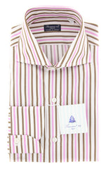 Finamore Napoli Pink Striped Shirt - Slim - 15.75/40 - (2018030111)