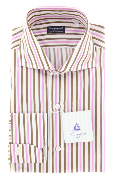 Finamore Napoli Pink Striped Shirt - Slim - (2018030111) - Parent