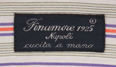 Finamore Napoli Orange Striped Shirt - Slim - (2018030118) - Parent