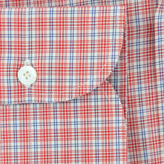 Finamore Napoli Red Plaid Shirt - Slim - (FN824175) - Parent